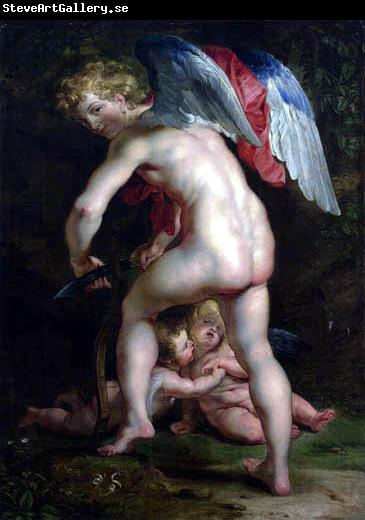 Peter Paul Rubens Amor schnitzt den Bogen